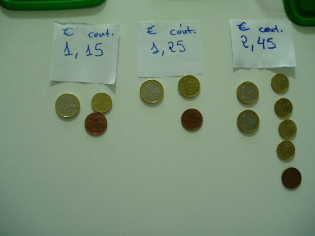 monedas de euro y céntimos